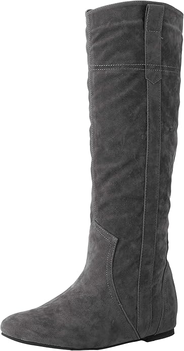 Amazon メヌエ 約2 5cmのインヒール入りでこっそり脚長に インヒール スエード ロングブーツ p Menu E メヌエ ブーツ ブーティ