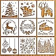 Christmas Stencils and Templates for Painting on Wood Reusable - Stencils for Crafts - Small Holiday Stencils with Trees, Far