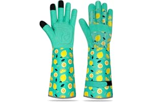 MERTURN Long Gardening Gloves for Women Thorn Proof Leather Garden Gloves Breathable Working Gloves for Women Yard Outdoor
