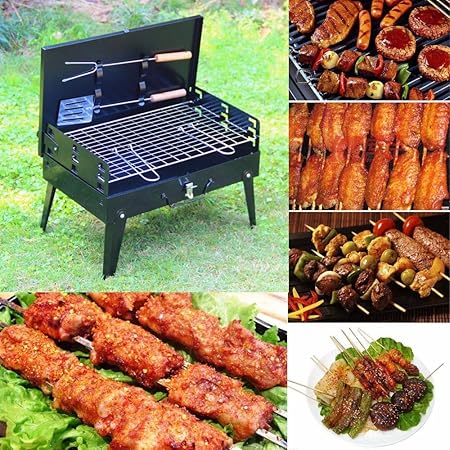 Dtes Folding Portable Charcoal BBQ Barbecue Grill Broiler
