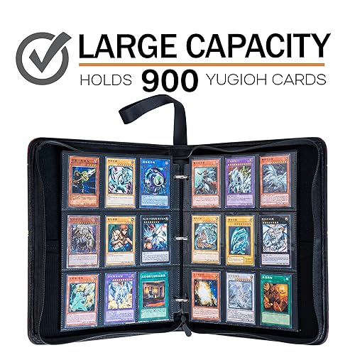 720 Card Capacity Binder With Sleeves Trading Card Binder For Y-G-O Cards-  990 Pockets Card Album With Sl Card Binder 9 Pocket