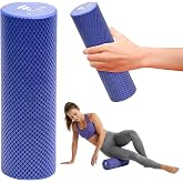 FitOn Travel Size Foam Roller for Muscle Recovery, Fitness &amp; Home Exercise | High-Density EVA Foam With Textured Grip For Back, Neck And Leg Relief, Ideal For Workouts, Yoga, and Travel Use, Purple
