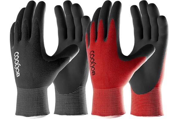 Breathable rubber-coated gardening gloves with mesh back