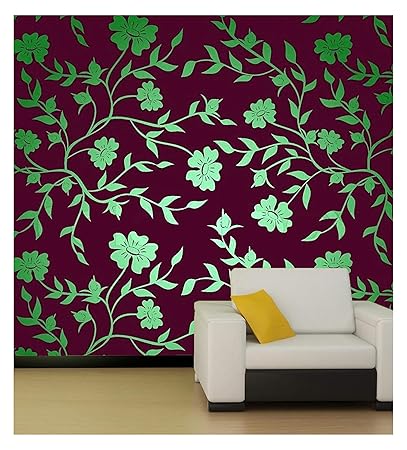 Yms Indian Floral Art Reusable Diy Wall Stencils For Home Wall