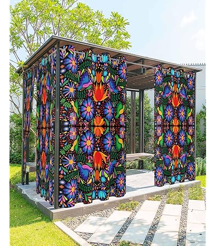 Amazon.com: EZON-CH Outdoor Curtain for Patio Waterproof, Colorful