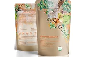 GARDENIKA Anti-Inflammatea Loose Leaf Tea with Ginger, Turmeric, Peppermint, Black Pepper - Organic, Kosher, Ayurvedic - Herbal and Caffeine-Free - 4oz (113g)