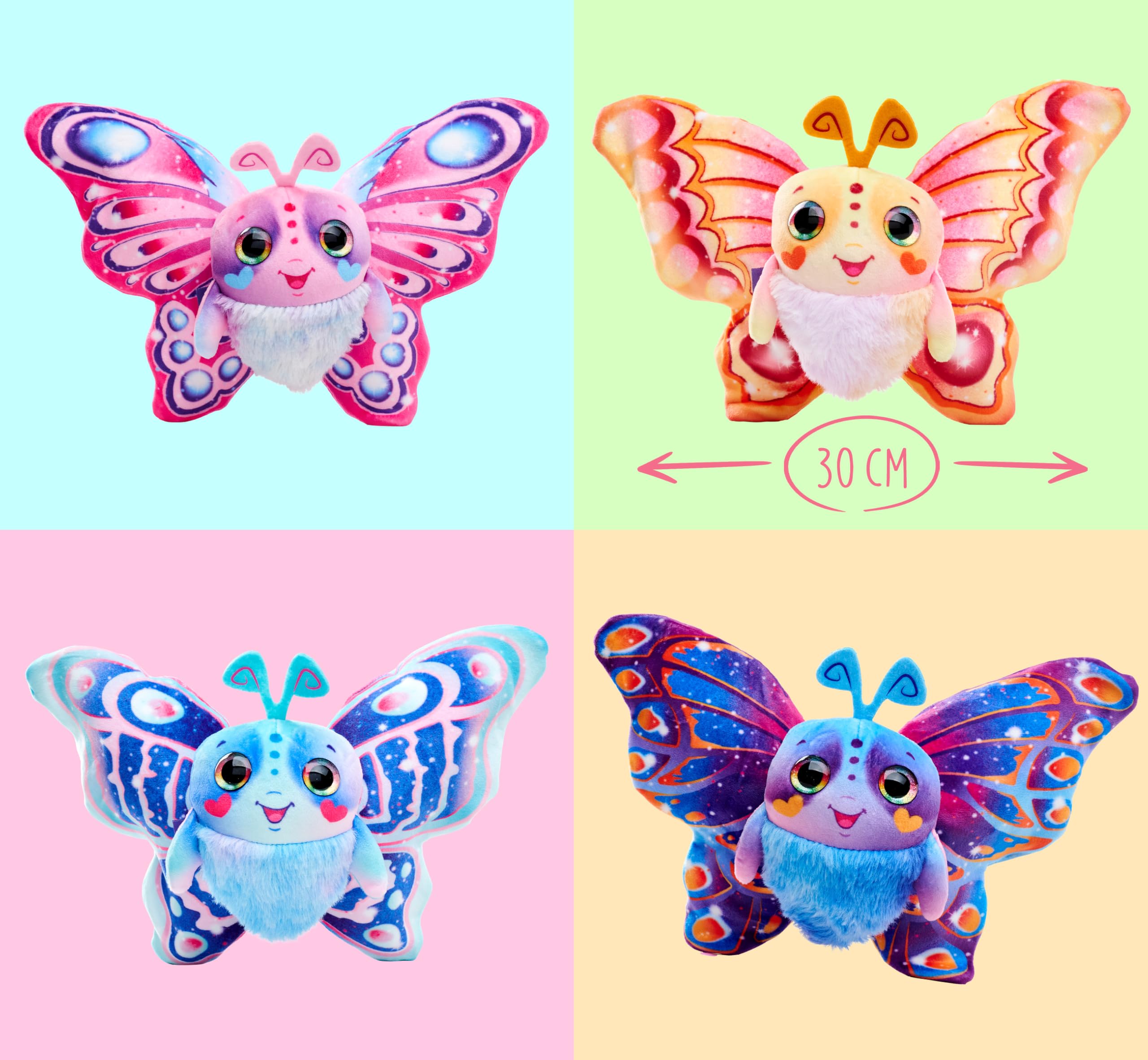 Simba Plüsch Schmetterling Fluffyfly (30 cm) – Aufblasbares Kuscheltier mit Regenbogen-Augen und Überraschungseffekt – Geschenkidee für Kinder – weiches Stofftier ab 3 Jahren für Mädchen und Jungen 4