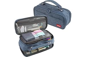 JOINPRO Pencil Case, Large Capacity Pencil Case Organizer; Double Zipper Storage Bag; Big Pencil Pouch for College School Office Teen Girl Boy Men Women Adult