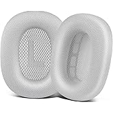 SOPROM Ear Cushions for Airpod Max Over-Ear Headphones Replacement Earpads Covers Cups Pads with Durable Mesh Fabric, Softer Foam and Magnet-Silver