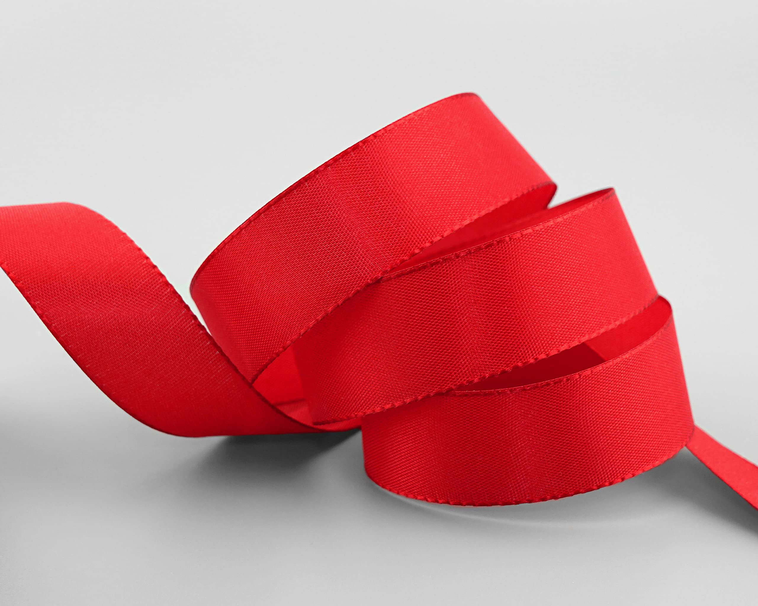 50 m x 25 mm Red Decorative Ribbon Gift Ribbon Fabric Ribbon Table Decoration Wedding Easter Ribbon Visco TAFT Card Making Crafts