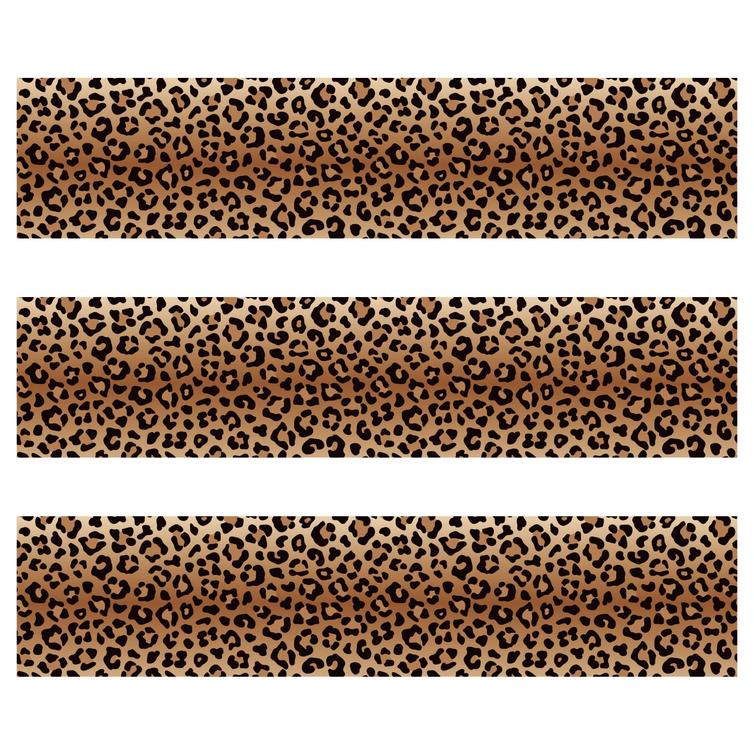 Photo 1 of 3pcs Leopard Edible Cake Borders, 28x6.2cm/11.02x2.44 Inch Glutinous Rice Paper Material Leopard Print Edible Cake Border Strips for Animal Theme Boy Girl Birthday