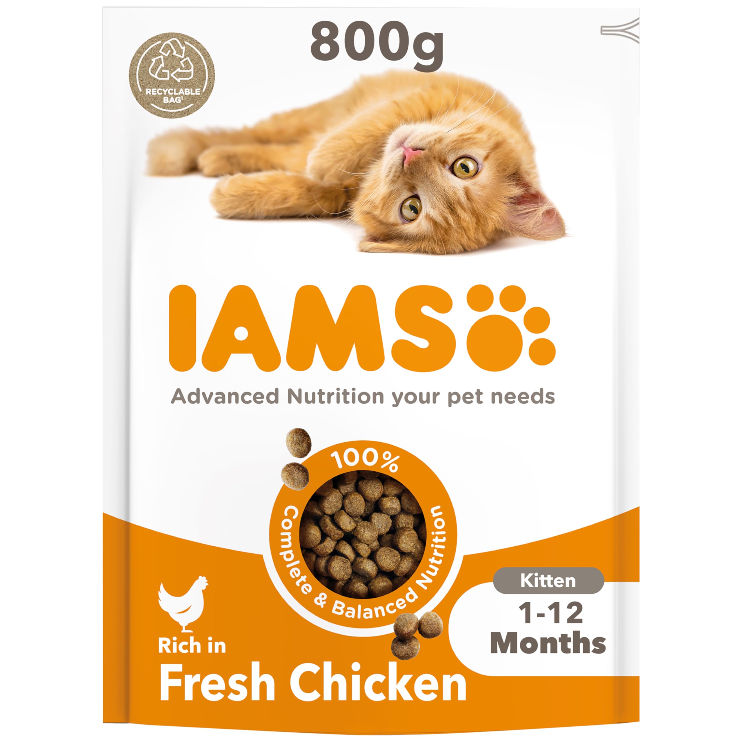 IAMS for Vitality Kitten Food with Fresh Chicken [800 g]