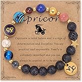 Bolinailo Zodiac Beaded Bracelets for Women, 12 Constellations Crystal Stone Bracelet for Birthday Zodiac Gifts, 18k Gold Constellation Charm Bracelet Jewellery