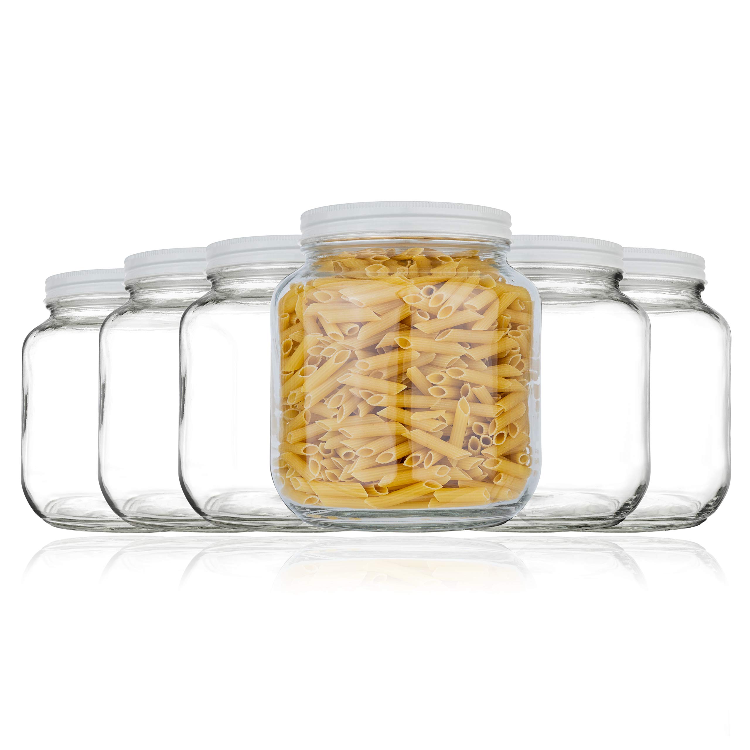 Half Gallon Glass Mason Jar With Airtight Lid - Wide Mouth For Fermenting & Canning
