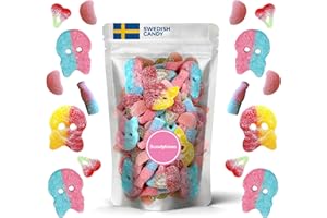SCANDYLICIOUS Swedish Candy Sour Pick & Mix - Includes Bubs Skulls - 1LB Assorted Authentic Gummy Sweets from Sweden (1 Pounds)