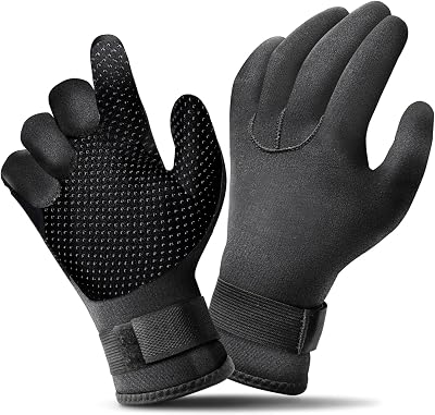 SUPERFA 5mm Neoprene Gloves Unisex Adjustable Strap Dive Watersports
