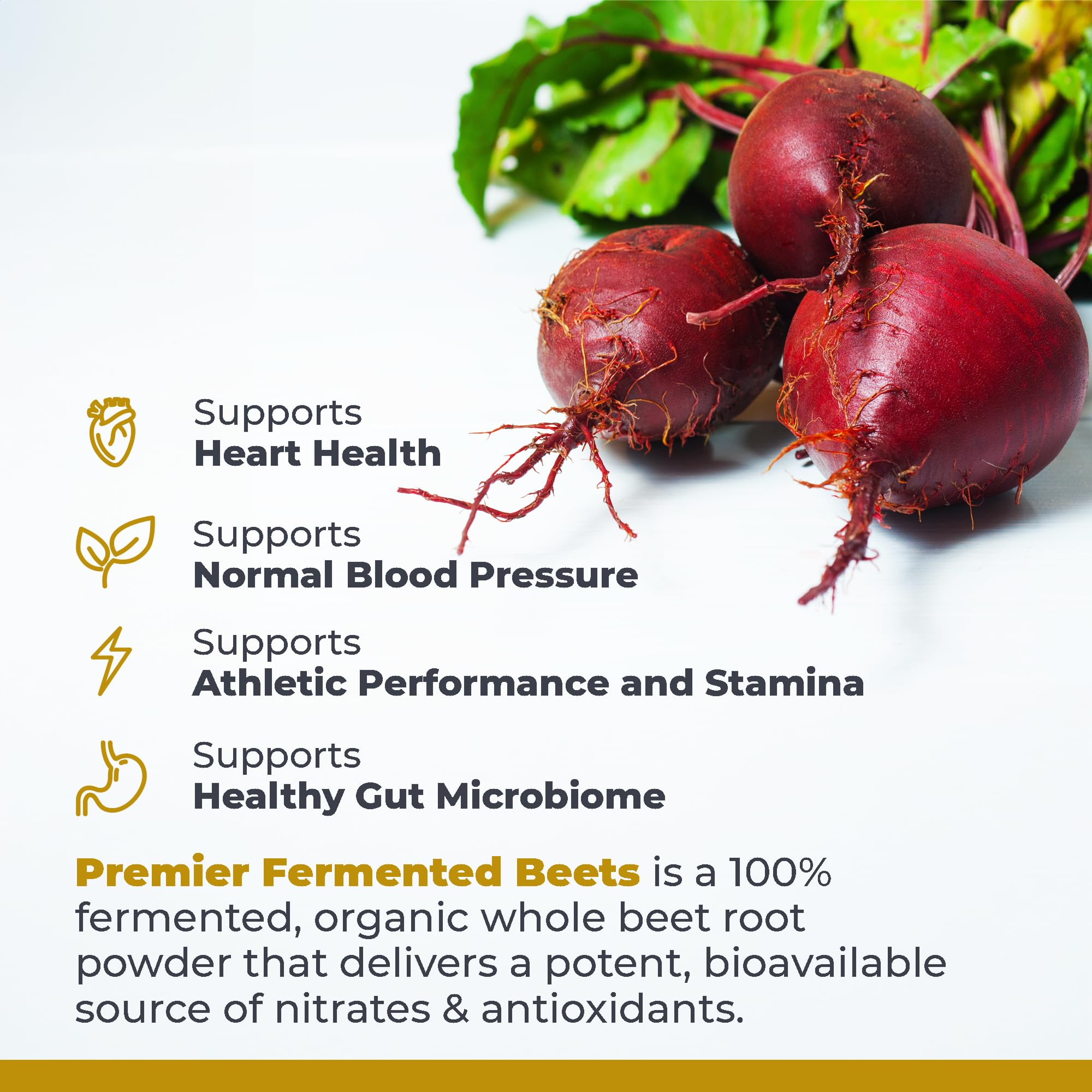 Premier Research Labs Premier Fermented Beets - Beet Root Powder Fermented, Organic Fermented Beets for Men & Women, Beetroot, Nitrates - 6.3 Oz Jar