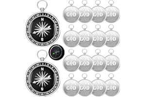 Mootycapa 25 Pcs Father's Day for Church Bulk Man of God Christian Gifts Mini Religious Compass Bible Verse Souvenir Travel Themed Party for Nautical Dad Pastors Church
