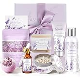 Gifts for Women Birthday Gift Baskets, Lavender Relaxing Home Spa Set | Christmas Mothers Day Gifts, Bath and Body Gift Set Self Care Package for Mom Sister Her Wife Grandma Girlfriend Friends