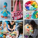 YINVA Crochet Kit for Beginners 15 Yarn Colors 12 Hooks Ergonomic Case Grey view 6
