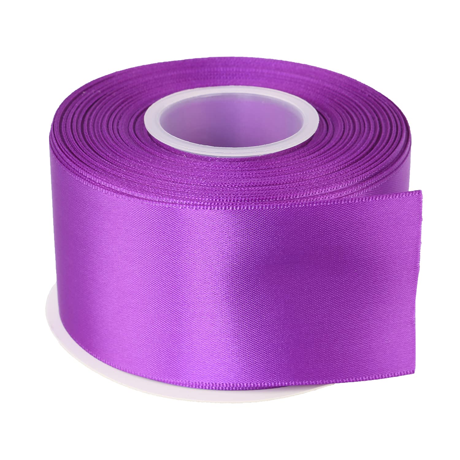 Joycrosso 50mm Double Faced Satin Ribbon 22 Meters-Roll Set for Gift Wrapping Party Favor Hair Braids Baby Shower Decoration Craft Supplies, Purple