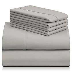 LuxClub 6 PC California King Sheet Set, Breathable
