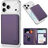 TUCCH for Magsafe Wallet with 6 Card Holders, RFID Blocking [Clear ID Window] PU Leather Men Women Folio Magnetic Phone Wallet for iPhone 17/16/15/14/13/12/Plus/Air/Pro/Pro Max Series, Dark Purple
