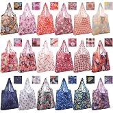 Weewooday 18 Pcs Grocery Bags Foldable Reusable Shopping Bags Washable Nylon Bag for Farmers Market Groceries