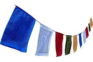 HANDS OF TIBET Handmade Green Tara Prayer Flags Tibetan with English Translation 6x8