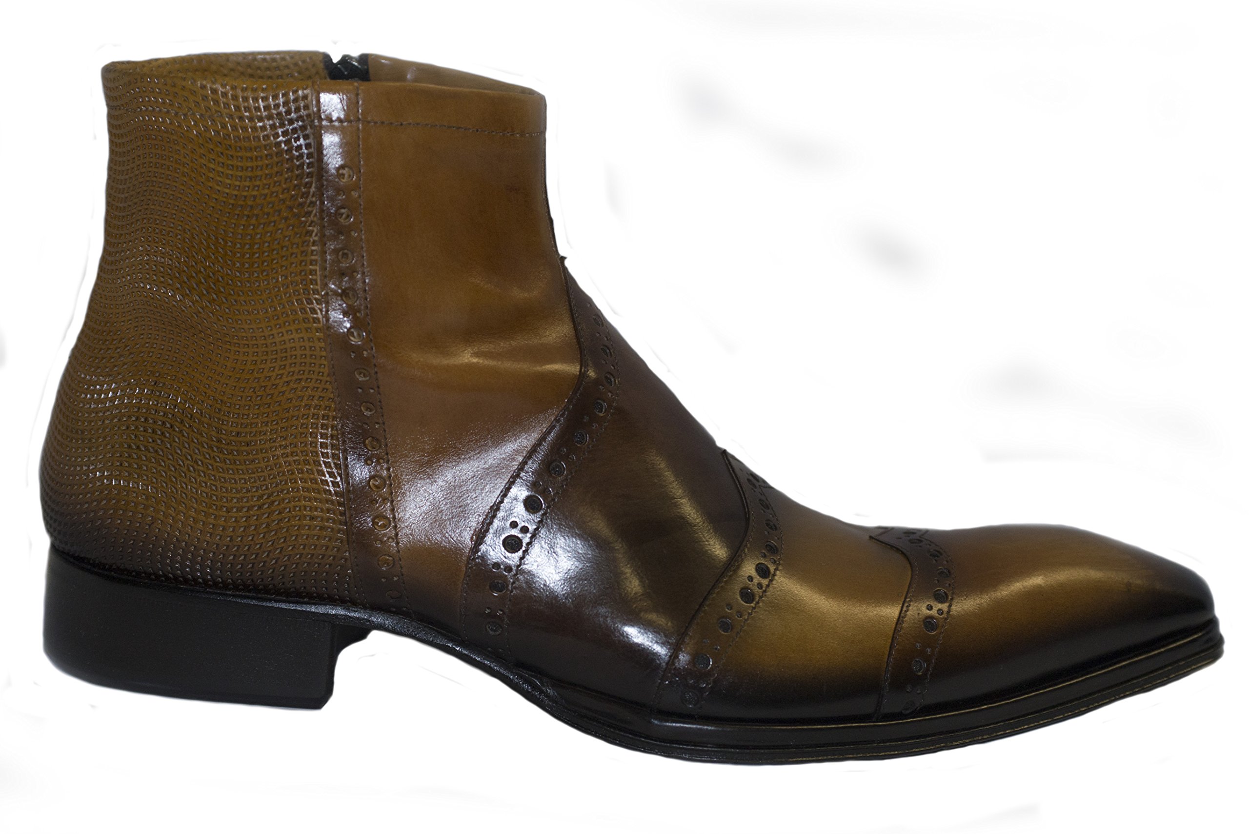 Jo Ghost 46217 Italian Cognac Zip up Boots w/Design Best