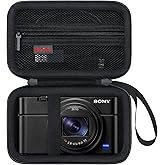 Elonbo Carrying Case for Sony RX100 VII/ RX100 III/ RX100 VI/ RX100 V/ RX100 IV/ RX100 II/ RX100 Digital Camera, Sony RX100 Vlogging Camera Hard Travel Bag, Mesh Pocket fits Battery Cable, Black