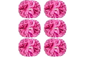 Extpro 6Pcs Cheerleading Pom Poms Matte Metallic Foil Cheer Pompoms with Baton Handle, Kids Adults Team Spirit Cheering Stuff for Sports Games Carnival