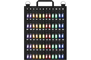 Sdstone Fireproof Rollable Key Case, Portable Roll Up Key Organizer with Fixed Strap, 60 Key Hooks and Tags for Car Sales, Ho