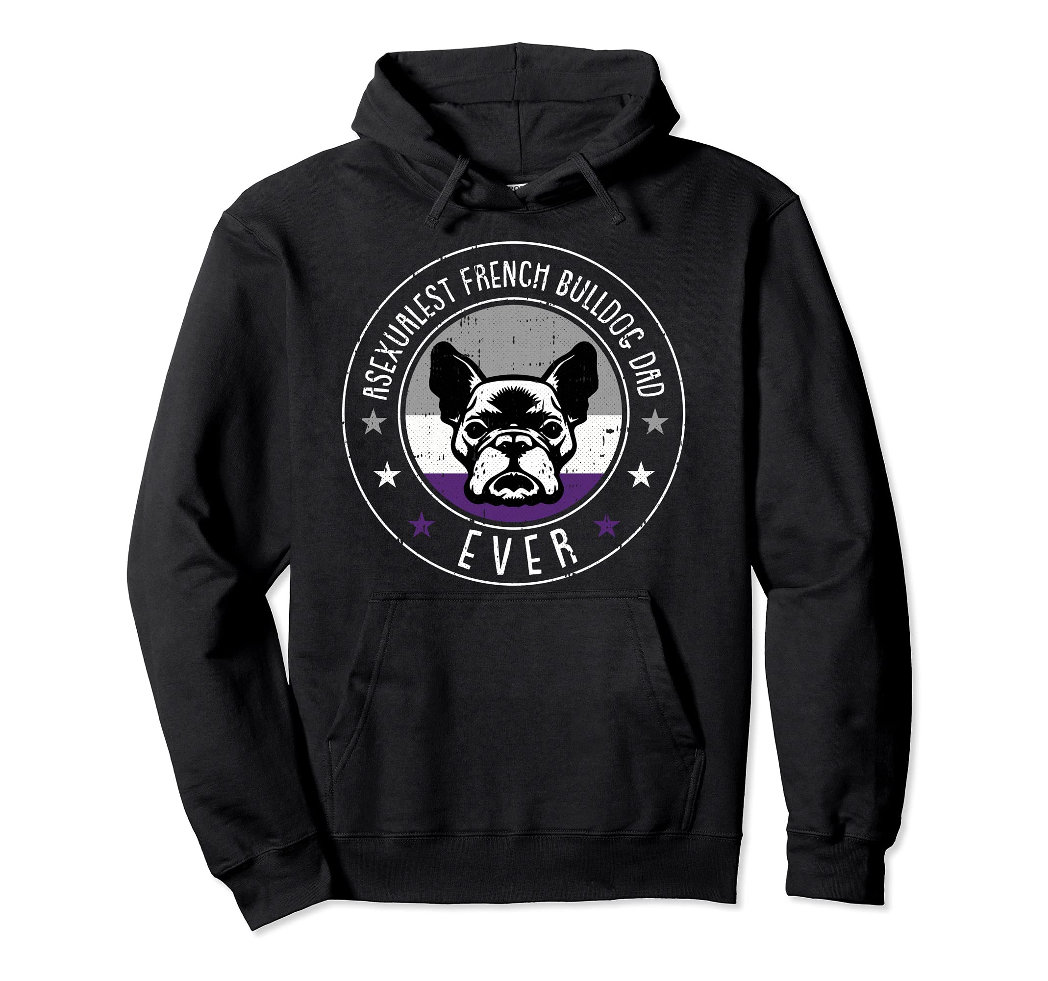 French Bulldog Dad LGBT-Q Asexual Ace Pride Frenchie Dog Pullover Hoodie