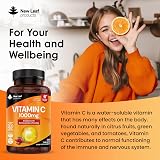 New Leaf Vitamin C Tablets 1000mg Rosehip Bioflavonoids 360 UK Made view 3