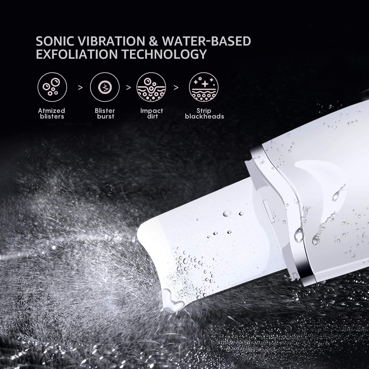 GUGUG Skin Scrubber, Skin Spatula, Blackhead Remover Comedone Extractor, Facial Skin Scrubber, Pore Cleanser & IP6X Waterproof USB Charger, Facial Lifting Tool, with 2 Silicone Covers: Beauty