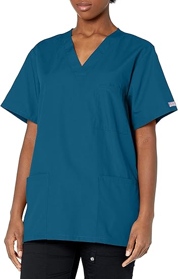 Amazon Co Jp Cherokee チェロキー オリジナル 男女兼用 Vネック スクラブシャツ カリビアンブルー L 服 ファッション小物