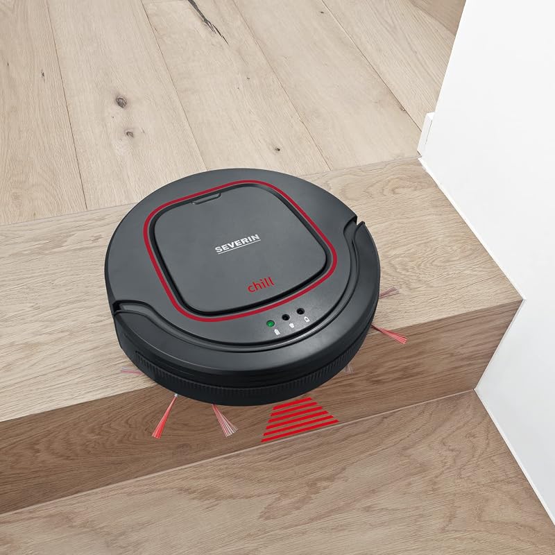 Saugroboter "chill®", leistungsstarker Staubsauger Roboter für Hartböden und kurzflorige Teppiche, extra flacher Putzroboter mit Treppenstufenerkennung, platingrau, RB 7025