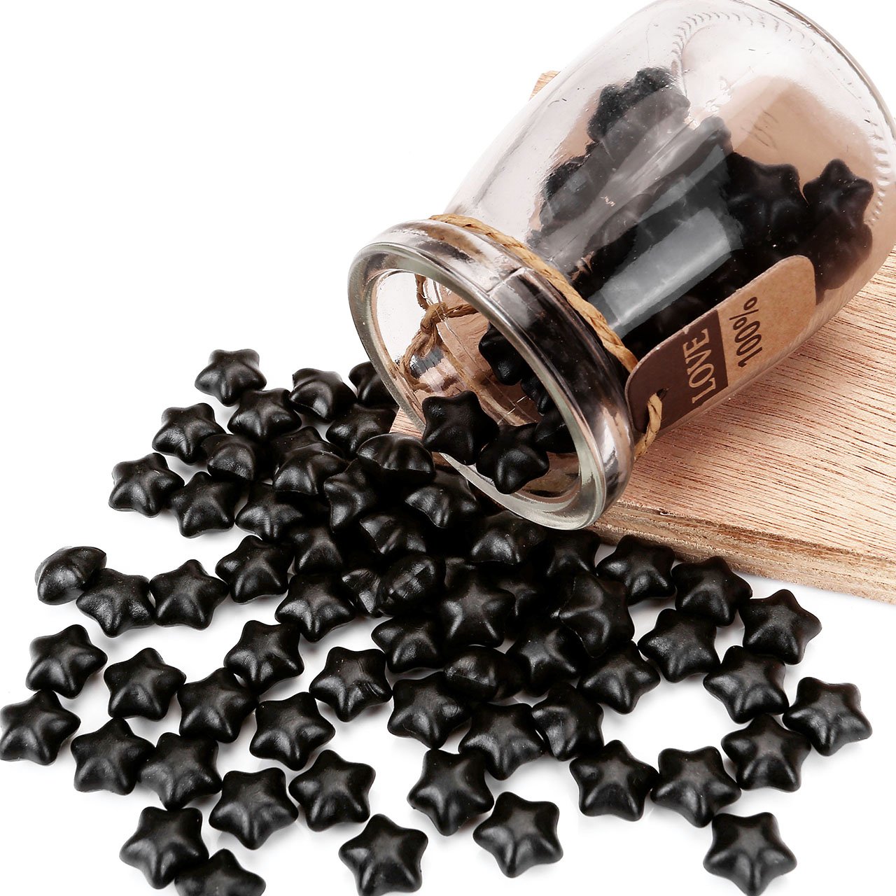 Mogoko Sigillo + Ceralacca in forma di Stella + Cera + Cera Stick Spoon Francobolli Vintage Kit per Lettera Personalizzata Timbri Personali REGALO SET - Nero