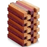 Qilery 10 Pcs Pen Blanks for Woodturning, Walnut, Zebrawood, Cherrywood | Hardwood Blanks for Pen Turning, 5 Exotic Species Mix, 3/4x3/4x5 Inch Lathe Squares, DIY Handcraft Supplies