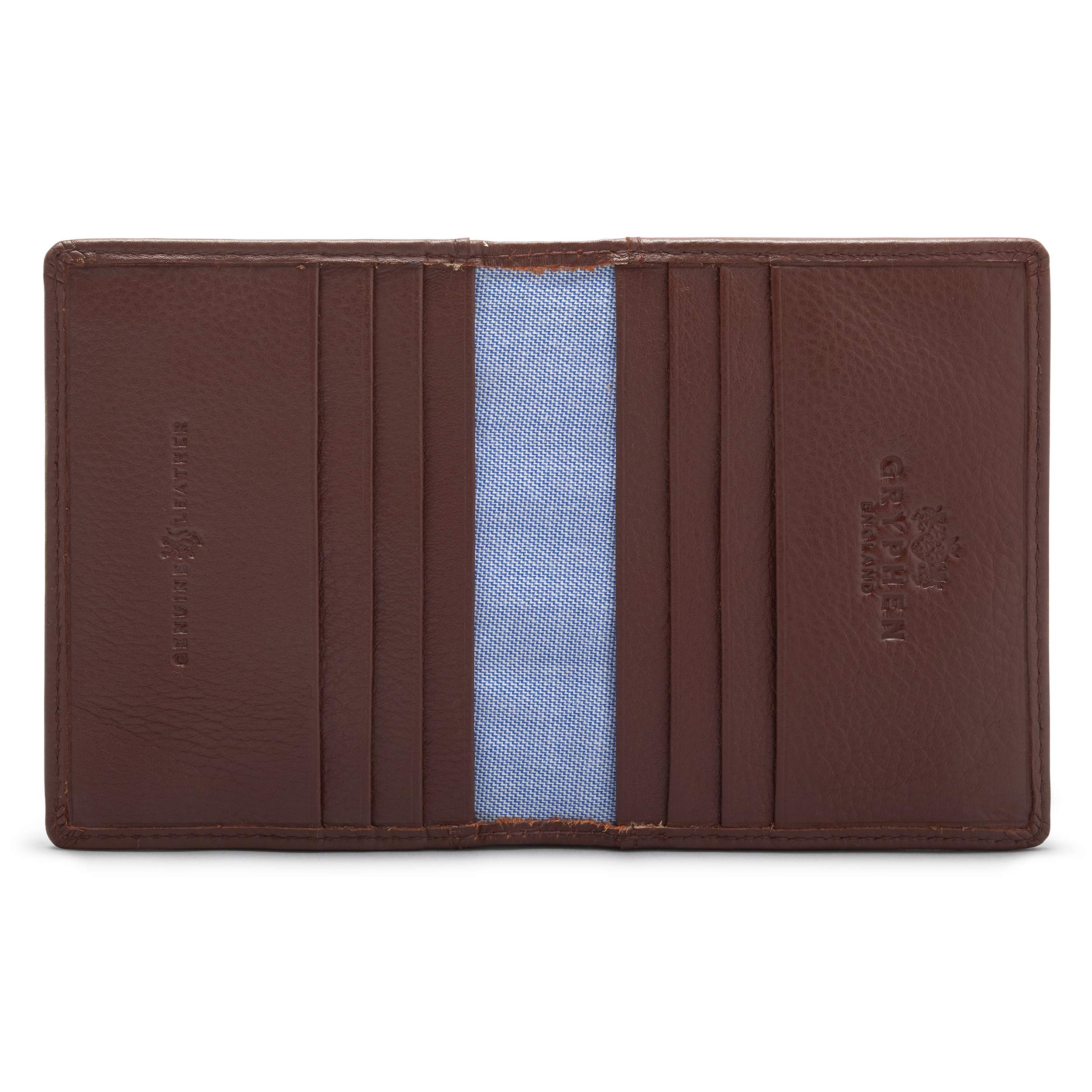 The Hoxton Two Fold Leather Credit Card Holder by Gryphen (Brown)