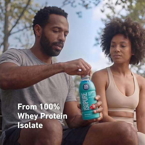 ISOPURE ZERO CARB 32G CLEAR PROTEIN READY-TO-DRINK, WHEY PROTEIN ISOLATE, BLUE RASPBERRY, 12 PACK
