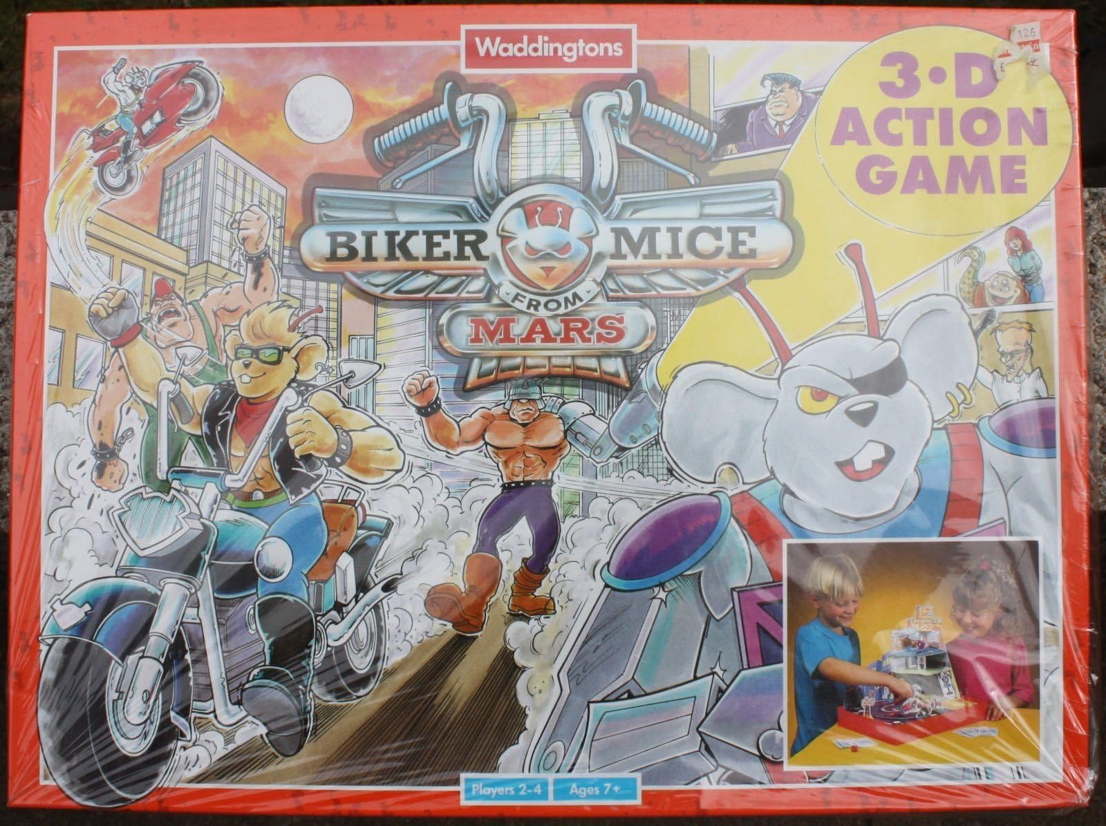 BIKER MICE FROM MARS. 1994 WADDINGTONS 3D ACTION BOARD GAME