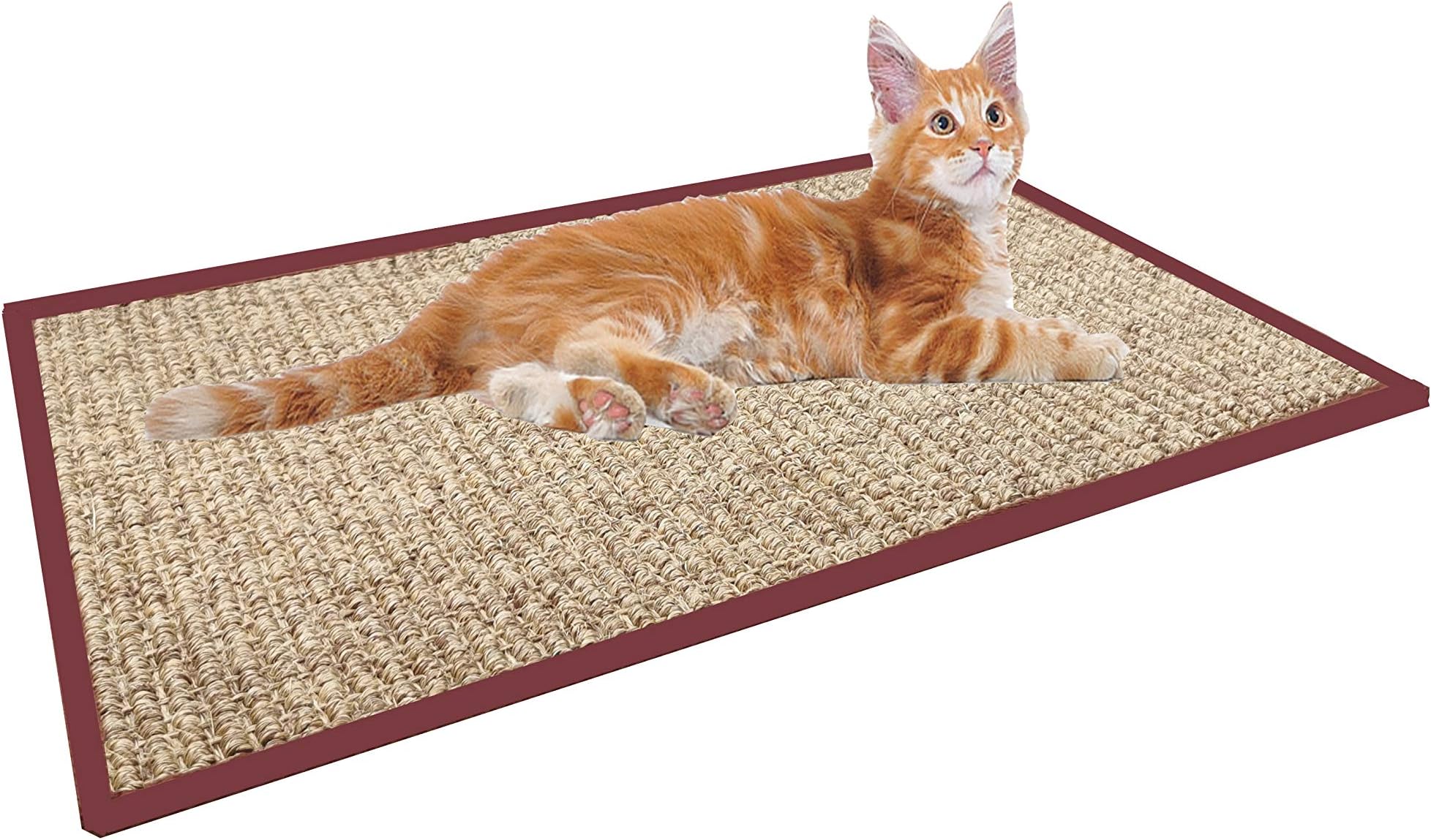 Treasborn Durable Cat Scratcher Thick Sisal Scratching Pad for Cats Anti-Slip Scratch Sleeping Mat No Mess Furniture Protecter Natural for Claws
