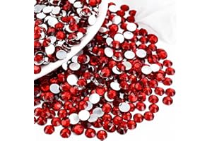 Briskbloom 1000PCS SS30 6mm Resin Flatback Rhinestone, Siam/Red Flatback Rhinestones for Nails, Tumblers, Mugs, Bottles, Craft Decoration, Loose Bling Glitter Diamond Stone
