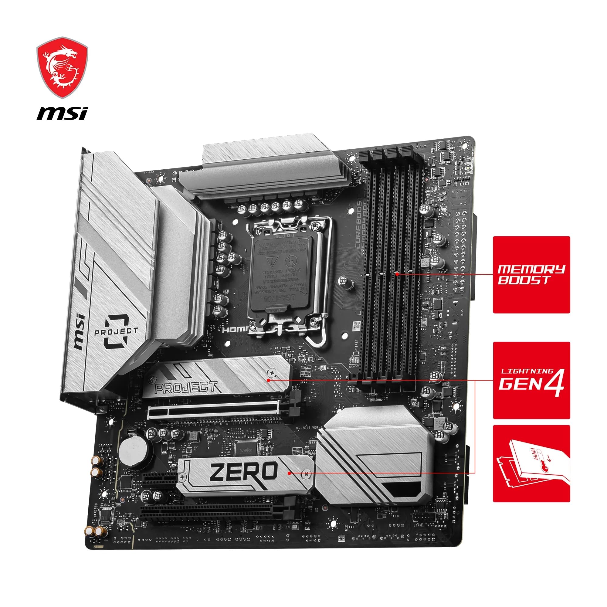 Msi B760M Project Zero Motherboard Installed In Compatible Case Showing Clean Cable-Free Aesthetic