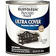 Rust-Oleum 1979502 Painter's Touch Latex Paint, Quart, Gloss Black, 1 Quart