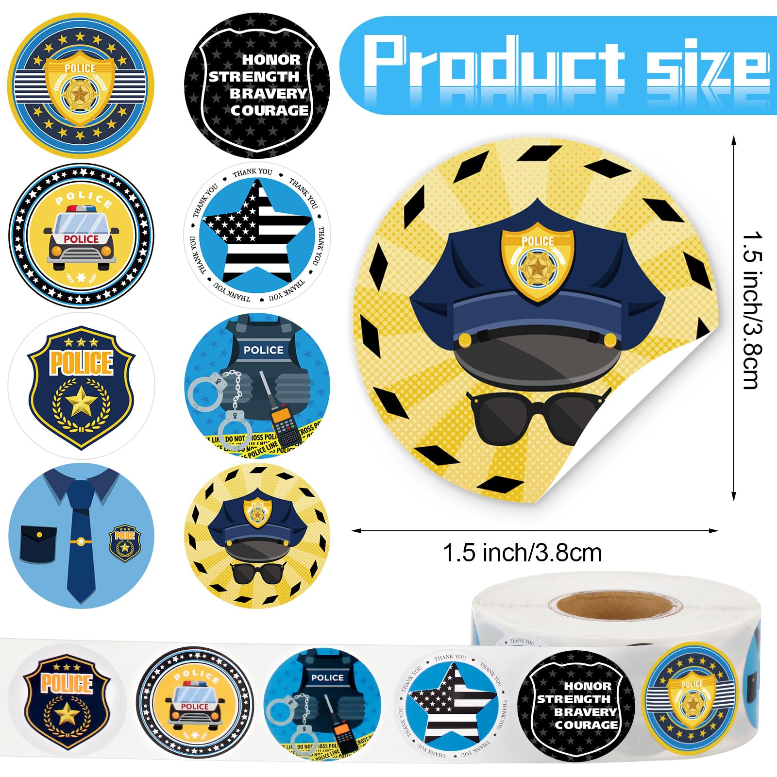 Mua Geyee 1000 Pcs Police Stickers Firefighter Sticker for Kids ...