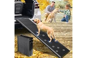 PALATALA Dog Ramp, Folding Dog Ramp for Car Extra Wide 63''x20'', Dog Car Ramp with Non-Slip Surface, Outdoor Pet Ramp for Large Dogs to Get on Car Truck SUV Van Up to 250LBS, Car Ramp for Dogs
