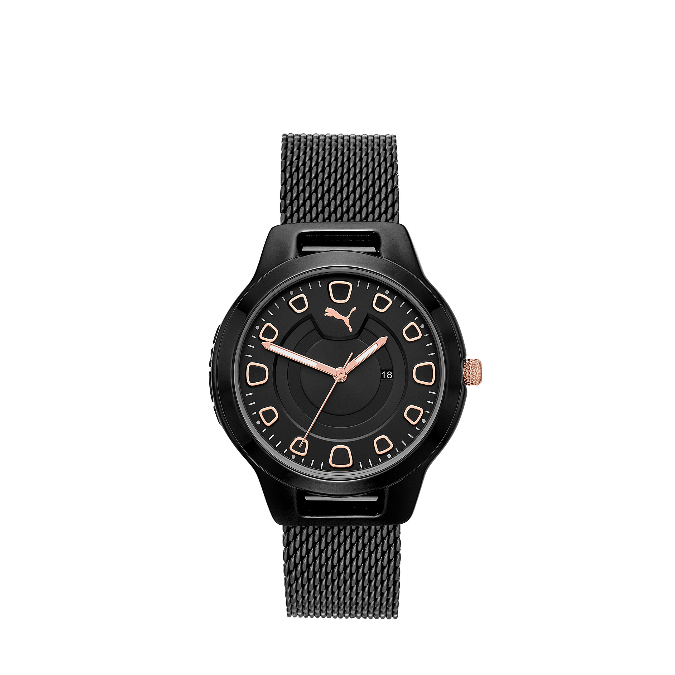 PUMA Women Analog Quartz Watch with Stainless-Steel-Plated Strap P1010